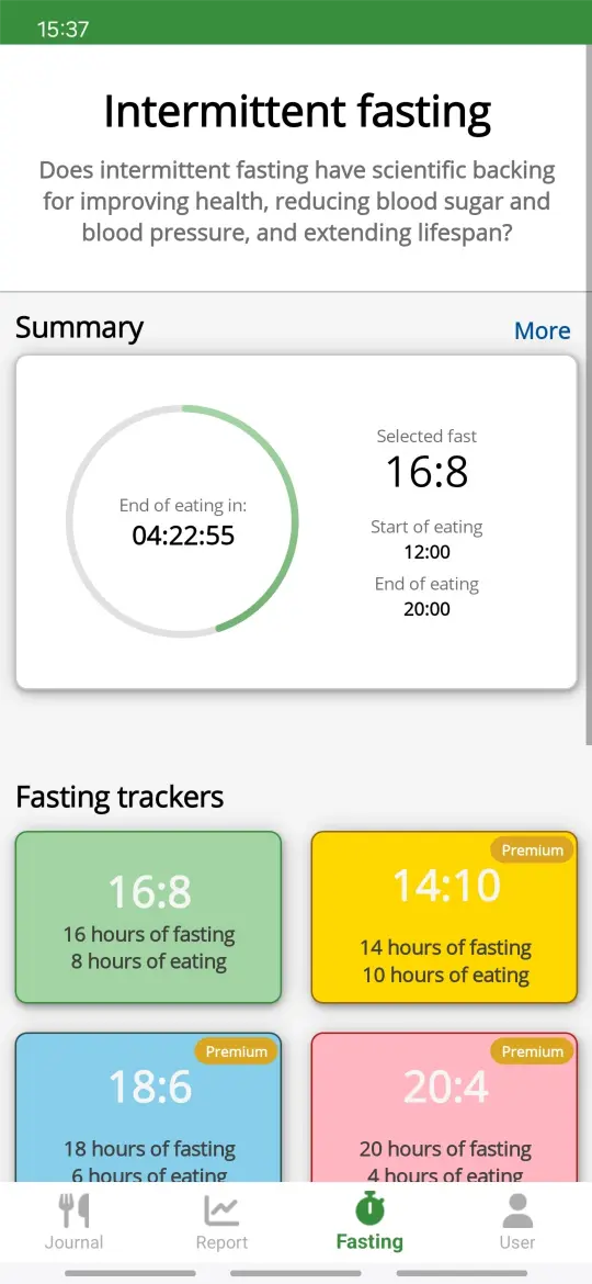 Easily track intermittent fasting